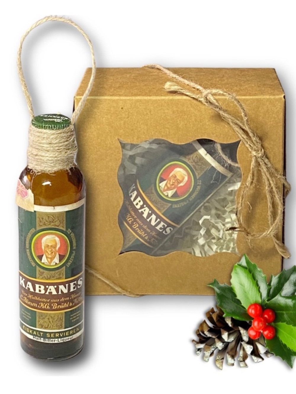 Kabänes German Herbal Liqueur Artisan Vintage Glass Bottle Ornament